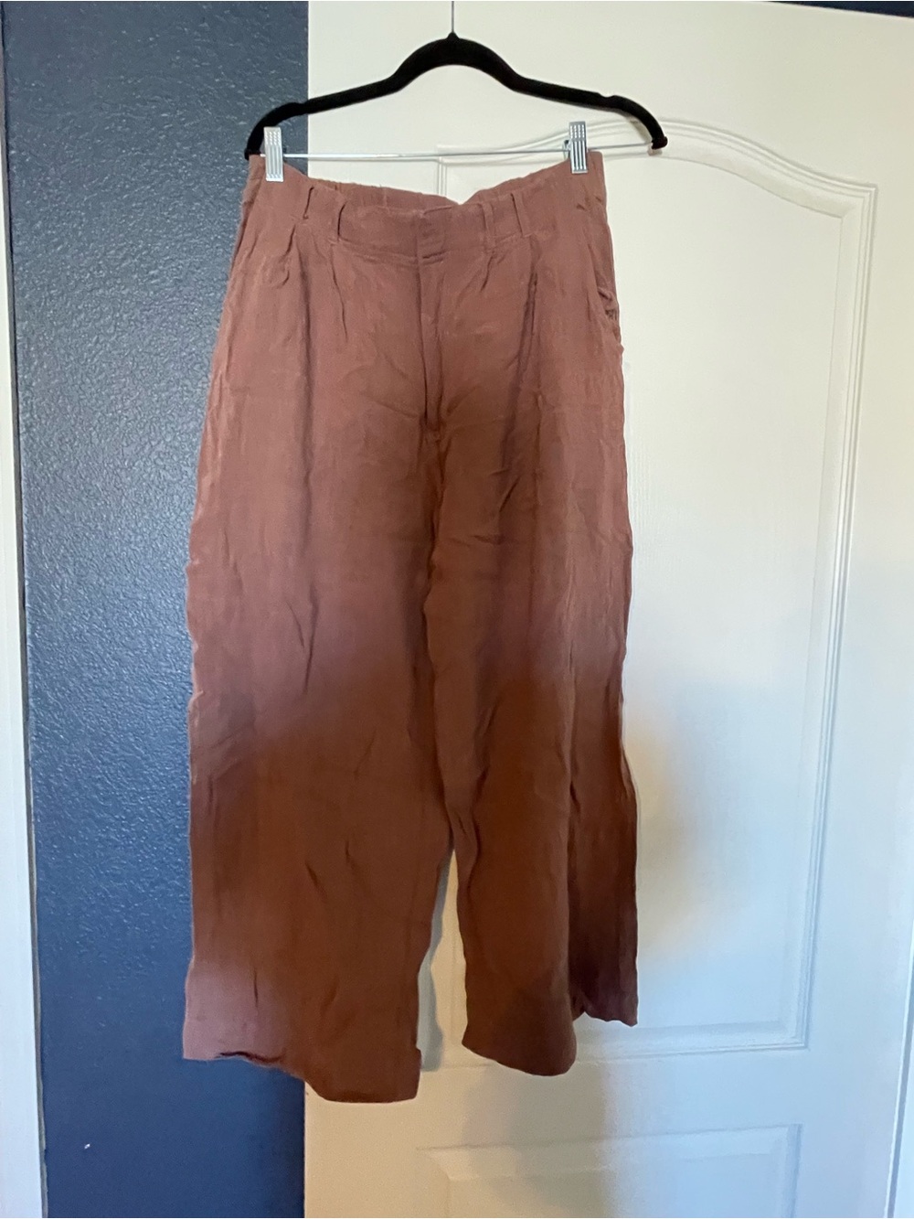 Z Supply Cropped Wide-Leg Pants in Rust Brown